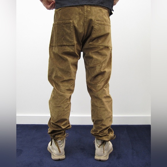 ZED Seattle Catch-All Drawstring Trousers in Gold Velvet Cotton Size XL - Picture 2 of 6